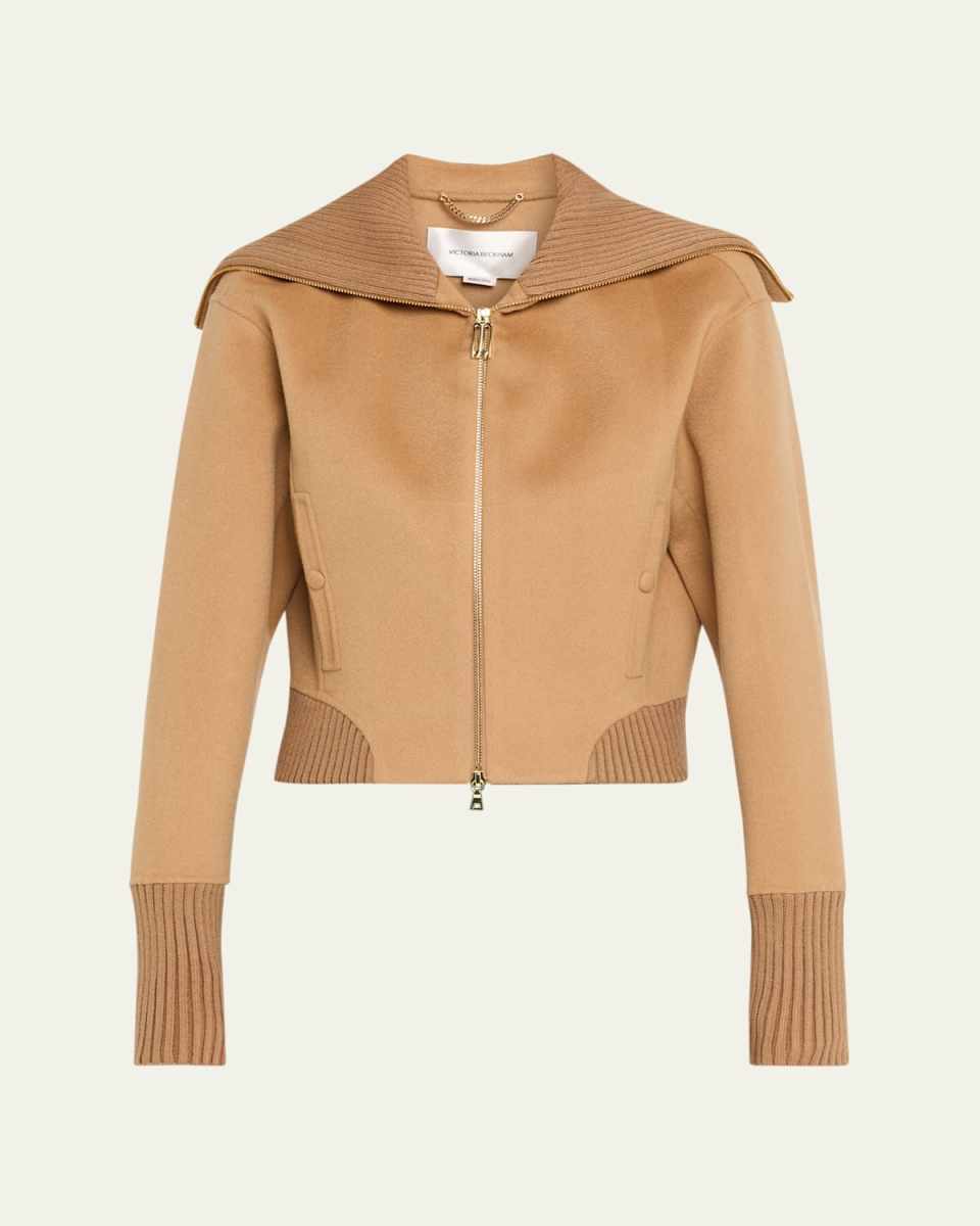 Double Faced Wool-Cashmere Bomber Jacket